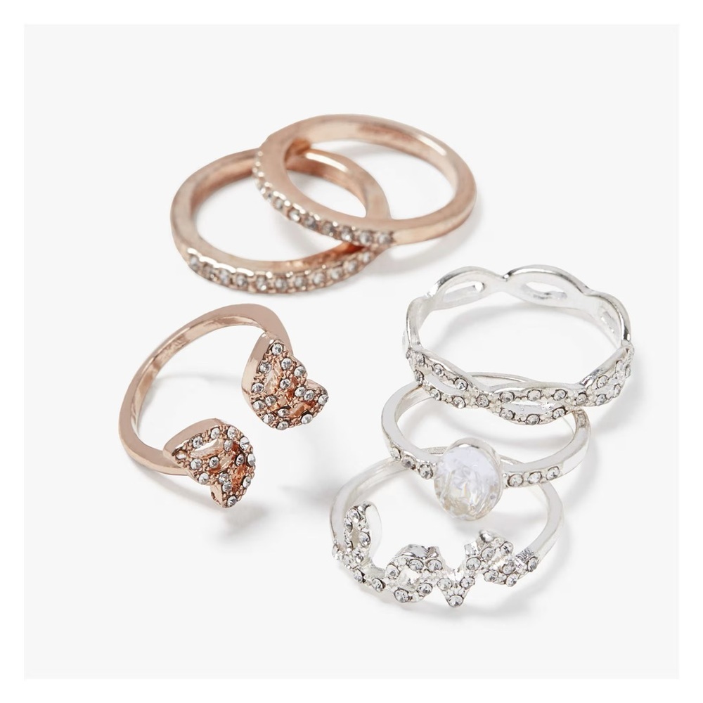 5 Pack Holiday Ring Set
